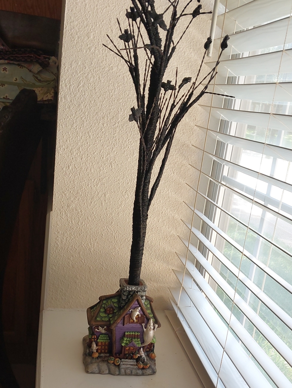 Christopher Radko Purple Haunted House Tree Accent with Black Branches